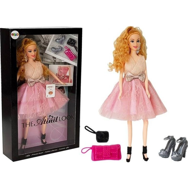 Modell Baba 28 cm Táskával, Kitűzőkkel 7009