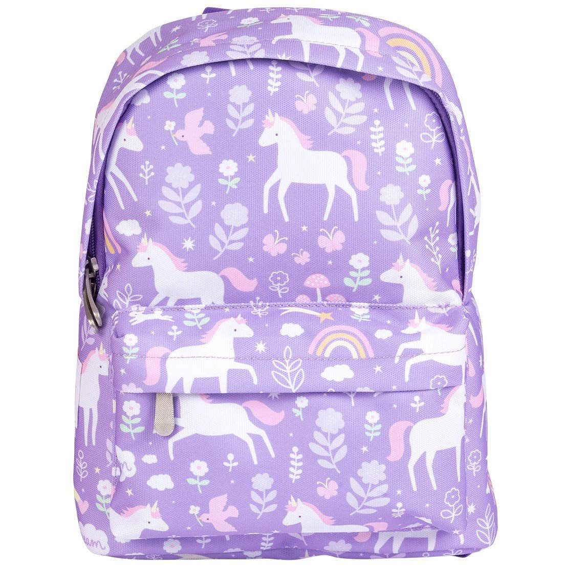 A Little Lovely Company Small backpack - unicorns and rainbow (ALLC_BPUDPU77)