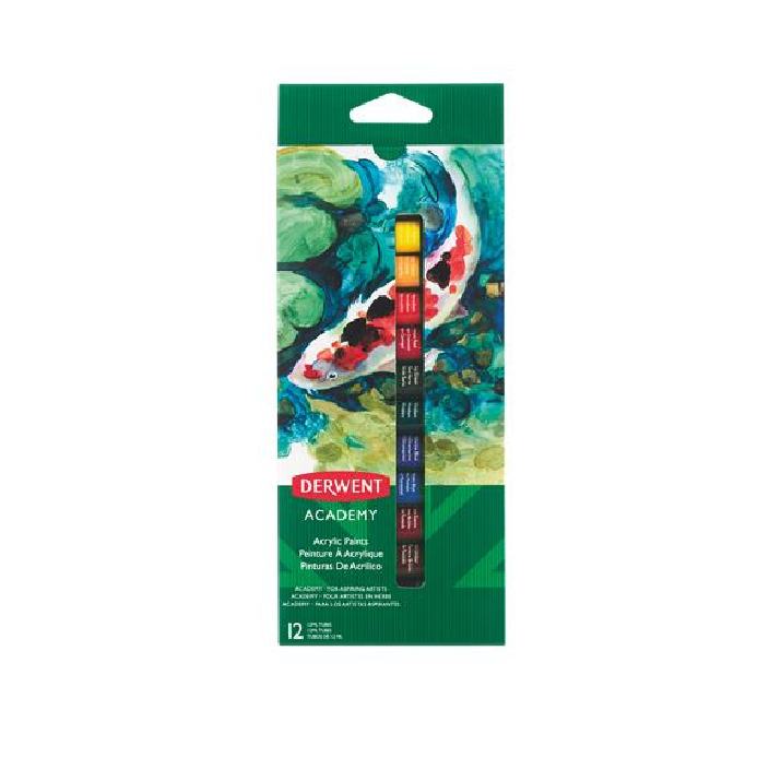 Derwent Academy Akrilfesték 12 ml/tubus - 12 színű (2302401)