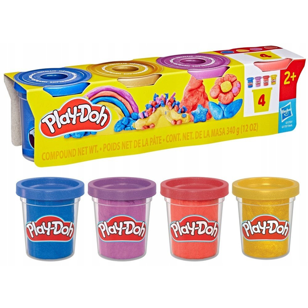 Hasbro Play-Doh Csillámos gyurma, 4 tégely