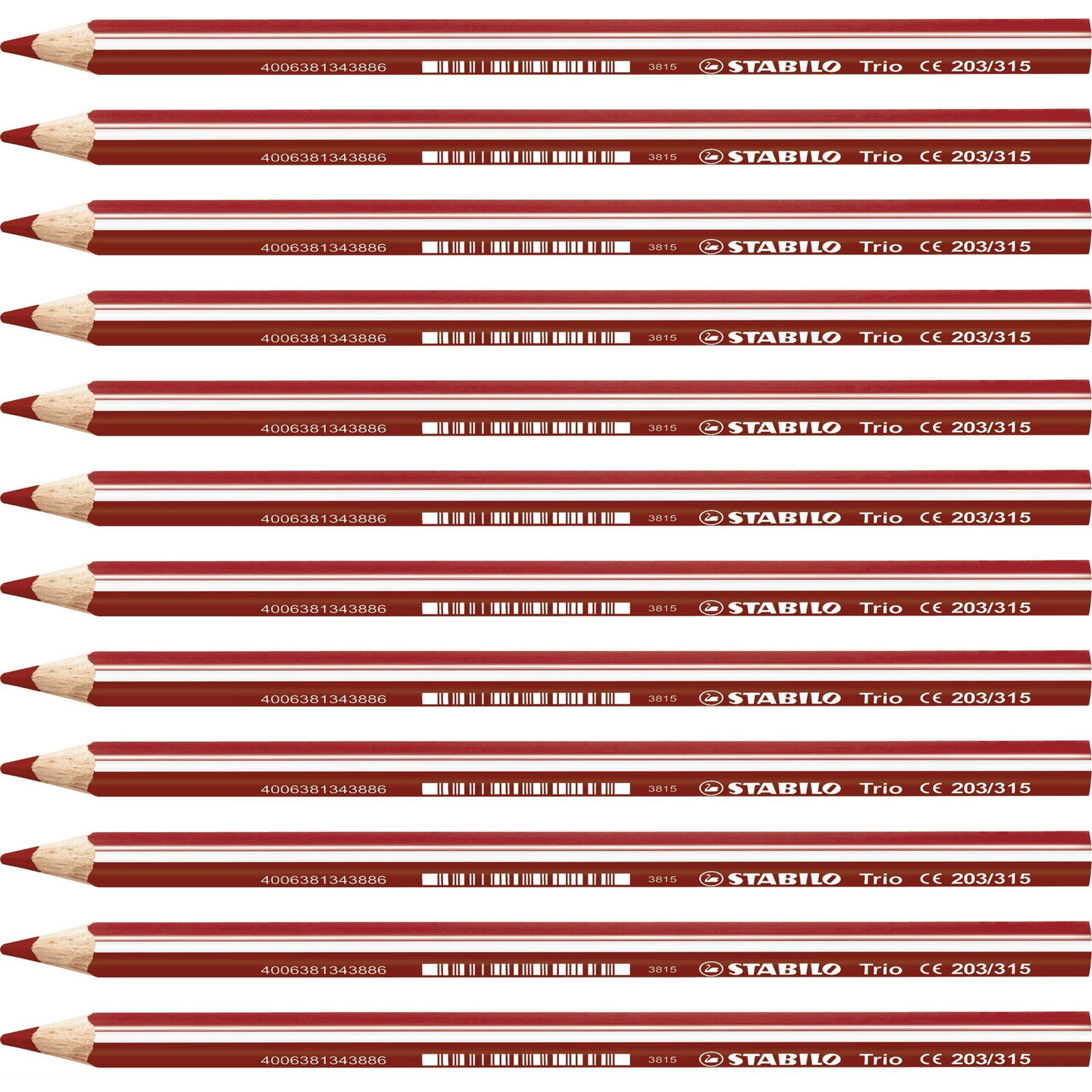 STABILO Trio vastag - 12 db-os kiszerelés - cseresznyepiros (4006381343893)
