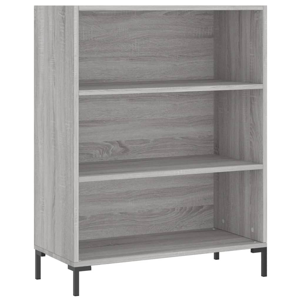szürke sonoma színű műfa könyvespolc 69,5 x 32,5 x 90 cm (828370)