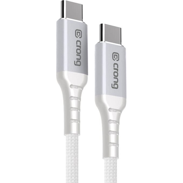 Crong Armor Link - Kabel 60W PD 3A USB-C do USB-C 150cm (biały)
