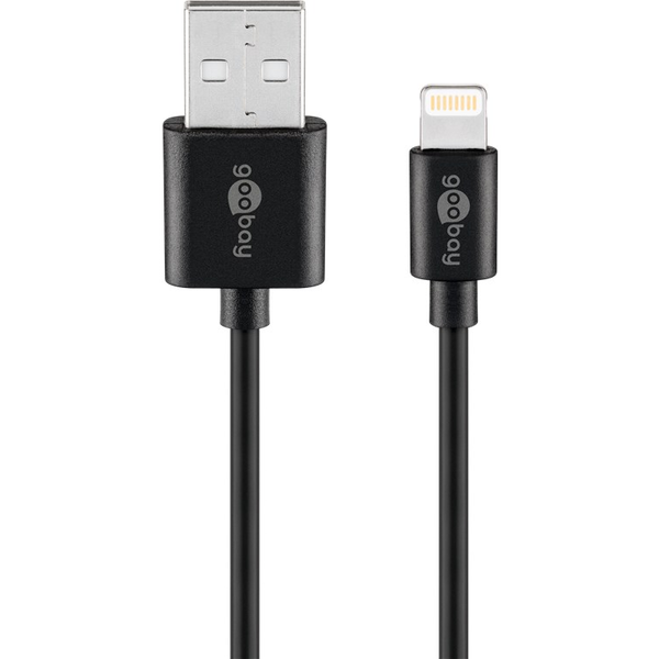 Goobay 72904 USB-A apa - Lightning apa 2.0 Adat és töltőkábel - Fekete (0.5m)