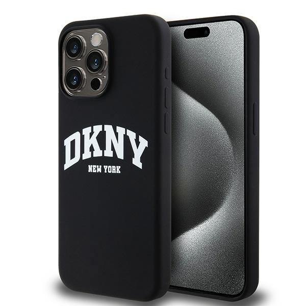 DKNY iPhone 14 Pro Max MagSafe Arch LOGO keménykeretes Szilikon Telefon tok - Fekete (DKHMP14XSNYACH)