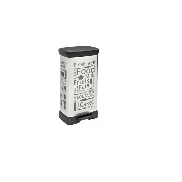 Metallic pedal bucket Deco Bin 50L Kitchen silver