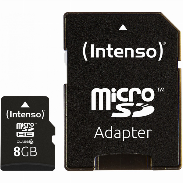 Tarjeta de Memoria Micro SD Intenso Clase 10 8 GB con Adaptador