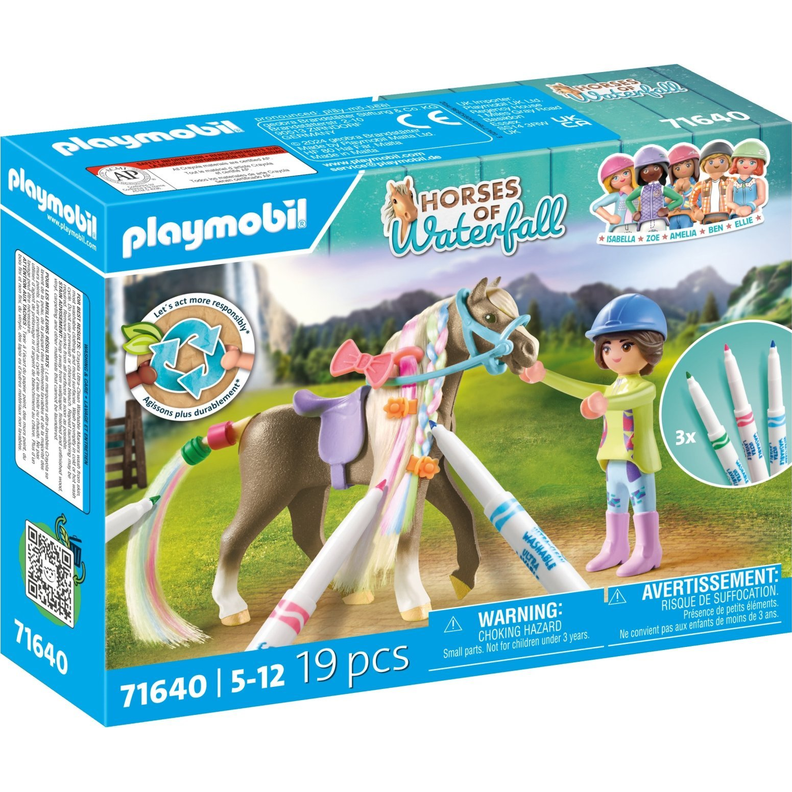 Playmobil 71640 Horses of Waterfall - Lovas filctollal Festhető sörényű lóval (71640)
