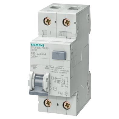 Siemens 5SU1356-6KK20 ÁVK/KM A 30MA 6KA 1+N-P B 20A védőkapcsoló (5SU1356-6KK20)