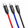 Кабел Baseus 3в1, USB-C, Lightning, Micro USB, 3.5A, 0.3m, черен