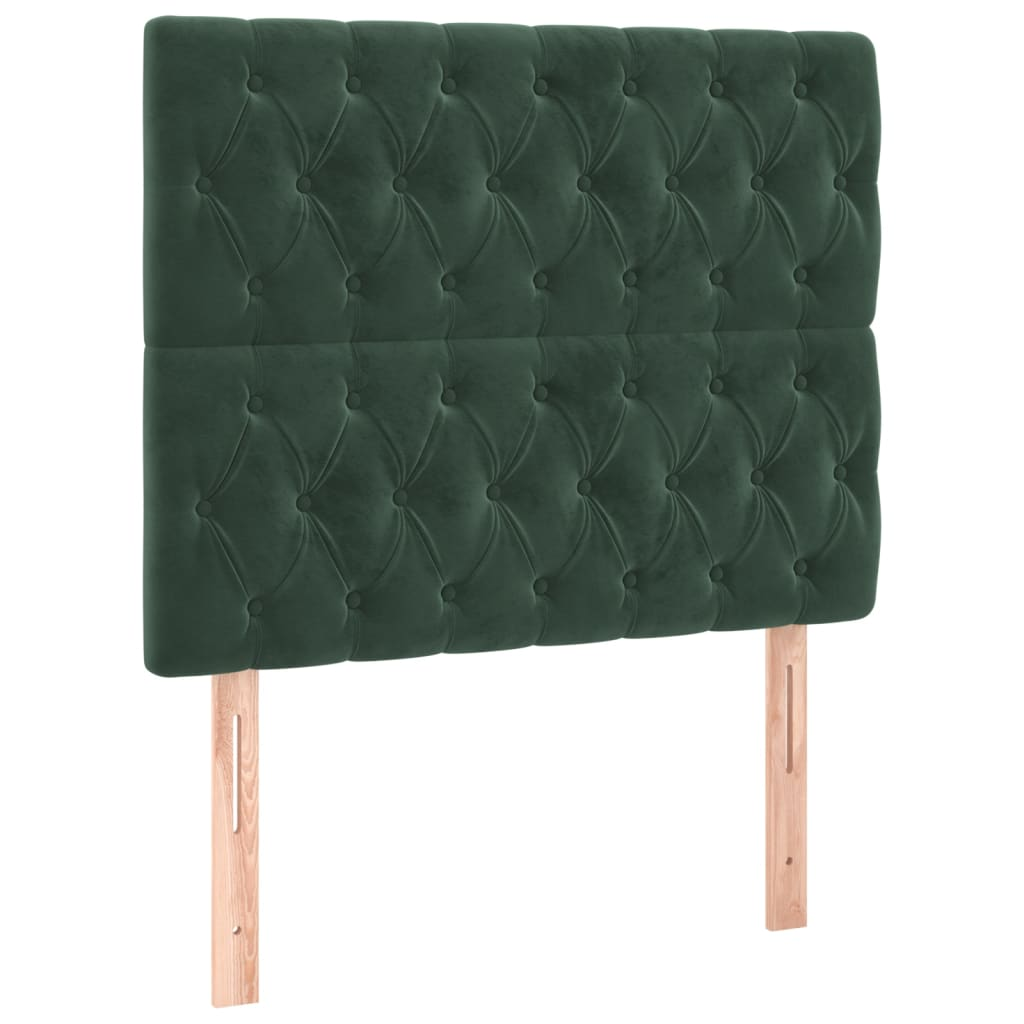 sötétzöld bársony fejtámla 100x7x78/88 cm (3116713)