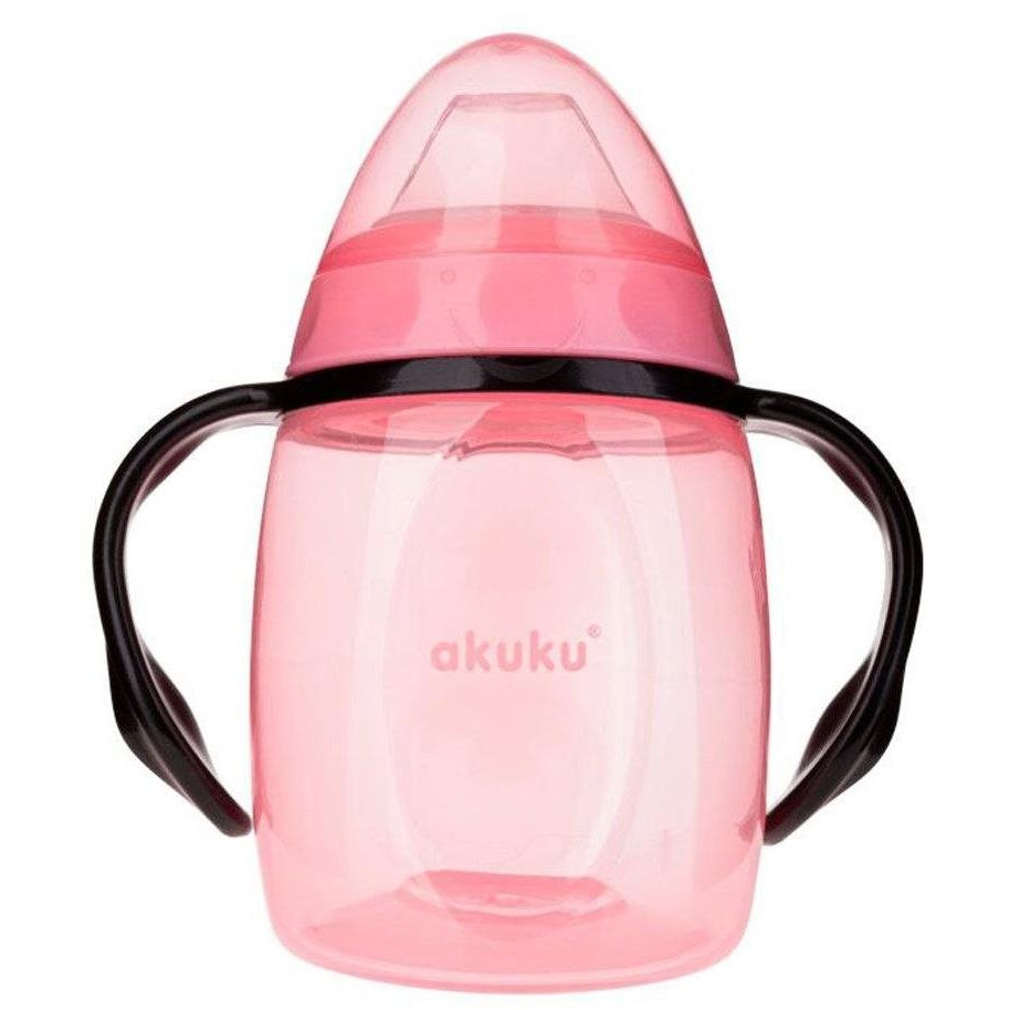 AKUKU Döntött bögre szilikon szájrésszel - rózsaszín, 280 ml (5907644004294)