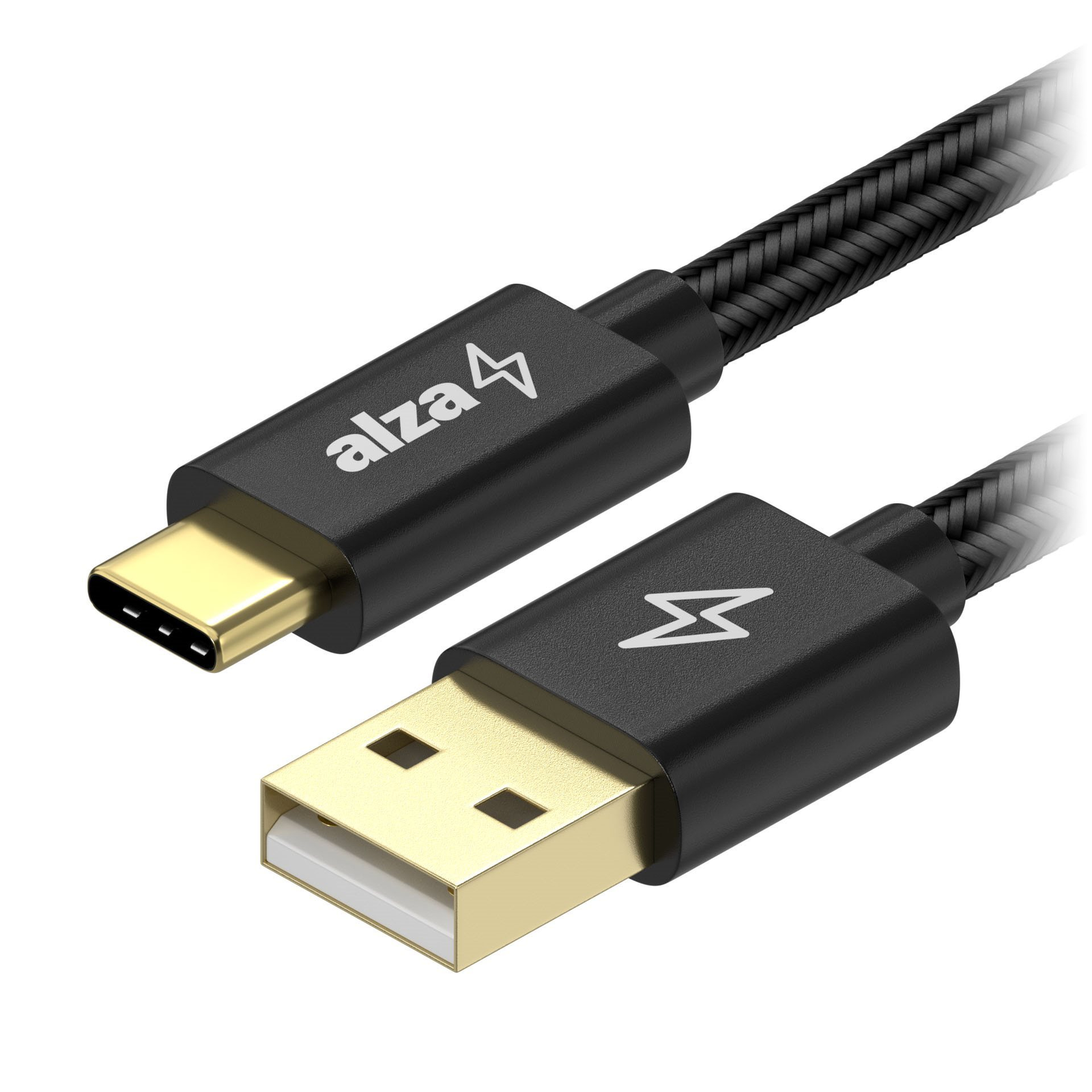 AlzaPower AluCore Charge USB-A to USB-C 2.0 3m, fekete (APW-CBTC2030B)