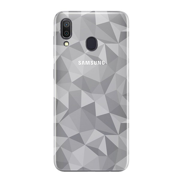 Szilikon telefonvédő (3D, gyémánt minta) ÁTLÁTSZÓ [Samsung Galaxy A30 (SM-A305F)] (5996457874392)