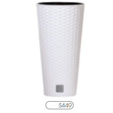 Prosperplast Rato Tubus virágcserép fehér 25 cm-es betéttel (DRTUS250-S449)