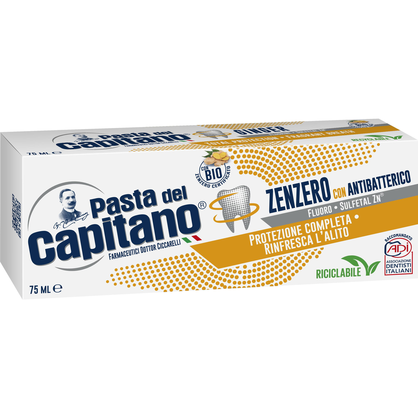 PASTA DEL CAPITANO Zenzero Noc Antibatterico 75 ml (8002140039911)