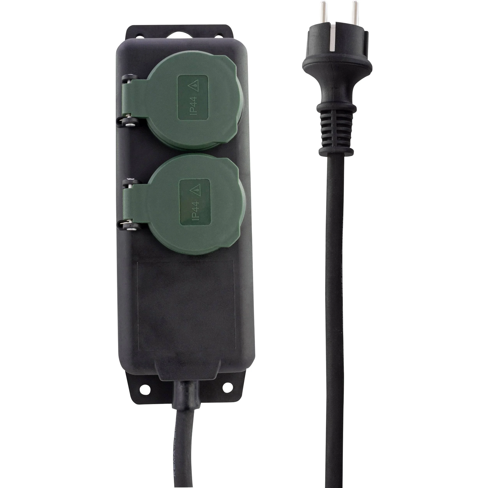 REV 0512467555 250V Elosztó 2 aljzatos 1.4m - Fekete (0512467555)