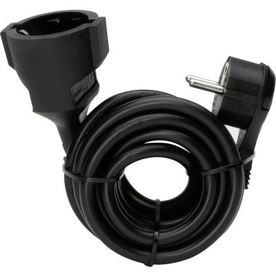 Hálózati hosszabbítókábel, fekete, 5 m, HO5VV-F 3 G 1,5 mm2, Kopp 143705086 (143705086)