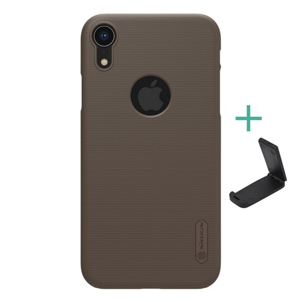 NILLKIN SUPER FROSTED műanyag telefonvédő (gumírozott, érdes felület, logo kivágás + asztali tartó) ARANYBARNA [Apple iPhone XR 6.1] (5996457808694)