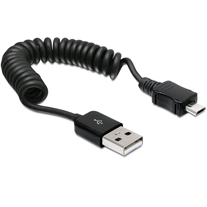 Delock DL83162 USB 2.0 A male --> USB micro-B male spirál kábel (DL83162)