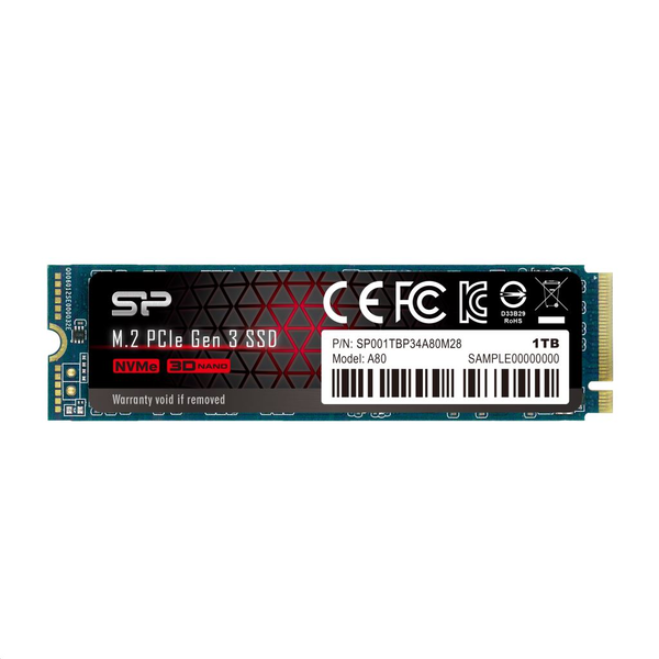 Silicon Power P34A80 1TB M.2 NVMe SSD PCIe Gen3