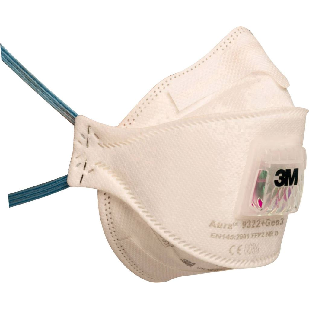 3M Aura 9322+GEN3 részecskeszűrő maszk szeleppel, FFP2, 10 db (9322+GEN3)