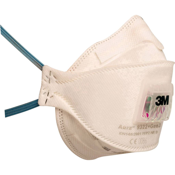 3M Aura 9322+GEN3 részecskeszűrő maszk szeleppel, FFP2, 10 db