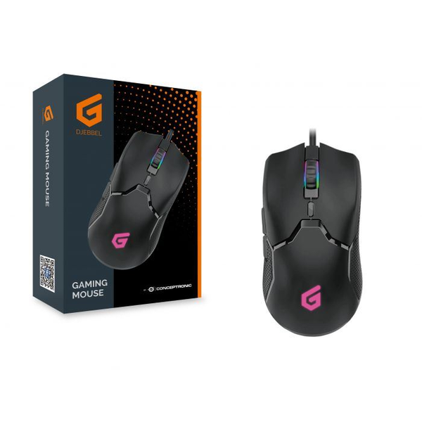 Conceptronic DJEBBEL05B rato Jogos Mão direita USB Type-A Ótico 7200 DPI