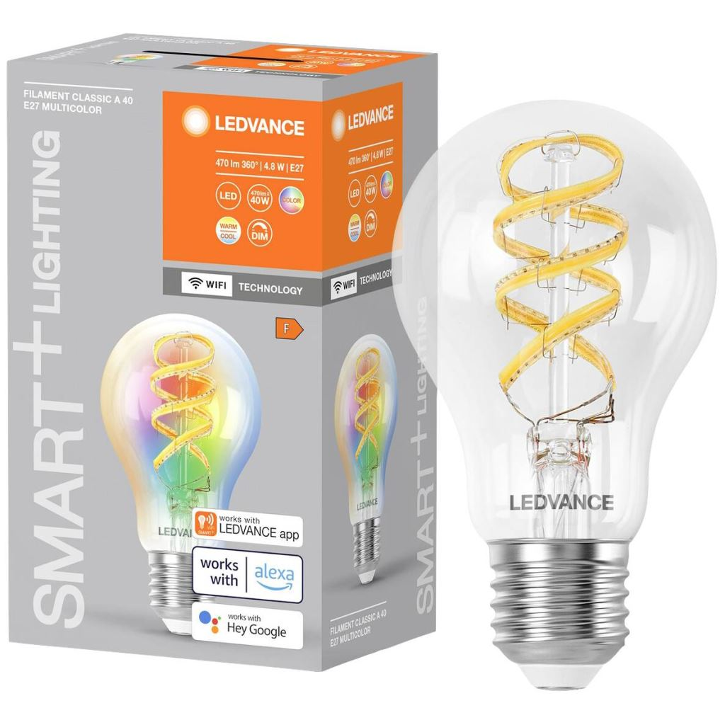 Ledvance LED EEK F (A - G) E27 Rúd forma 4.8 W = 40 W Melegfehértől a hidegfehérig, RGB (4058075777859) (l4058075777859)