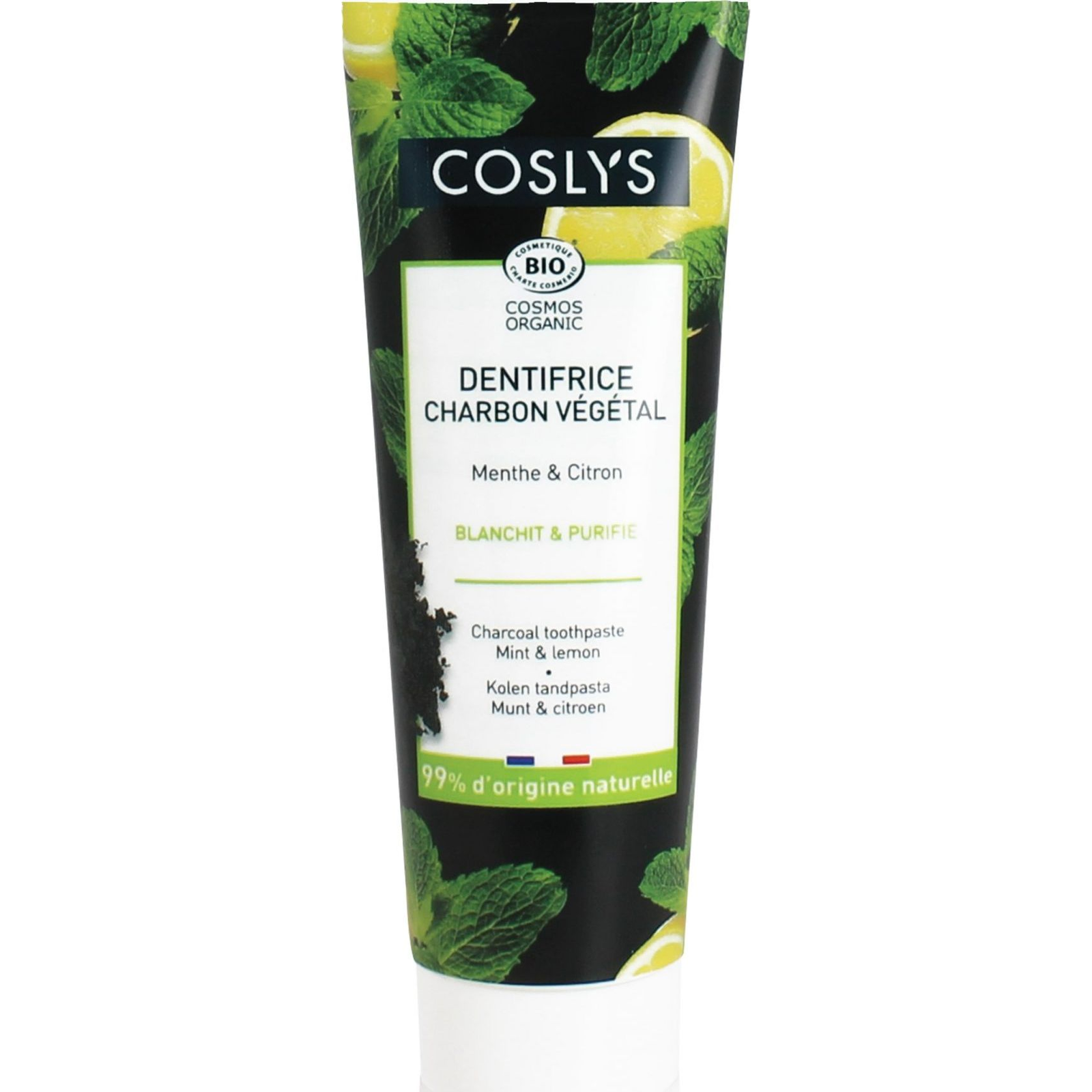 Coslys BIO Faszenes Fogkrém Menta És Citrom Kivonattal 100 g (COS04105)