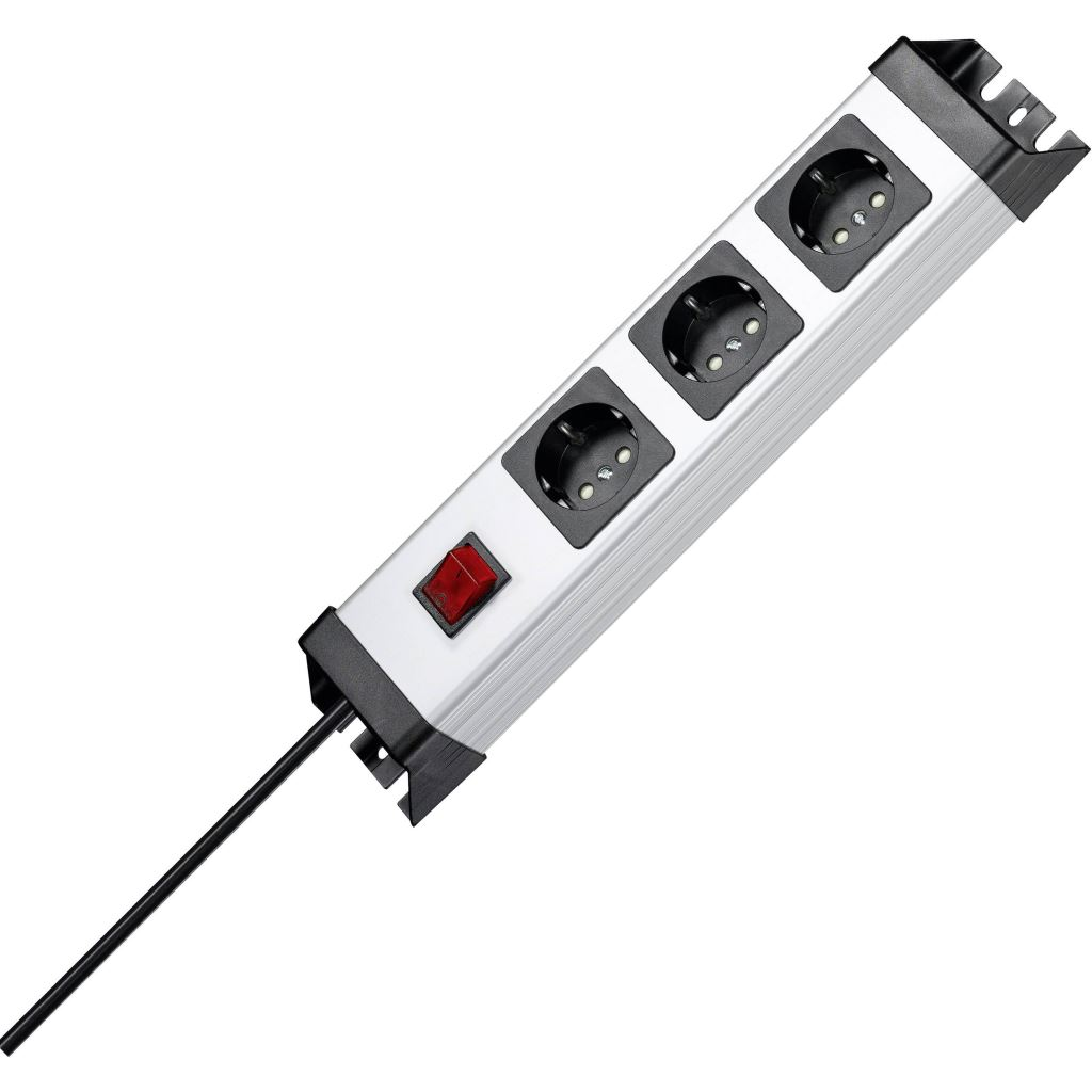 Kopp 226020017 Hálózati elosztó kapcsolóval 3 részes, szürke/fekete 1,4m (k226020017)