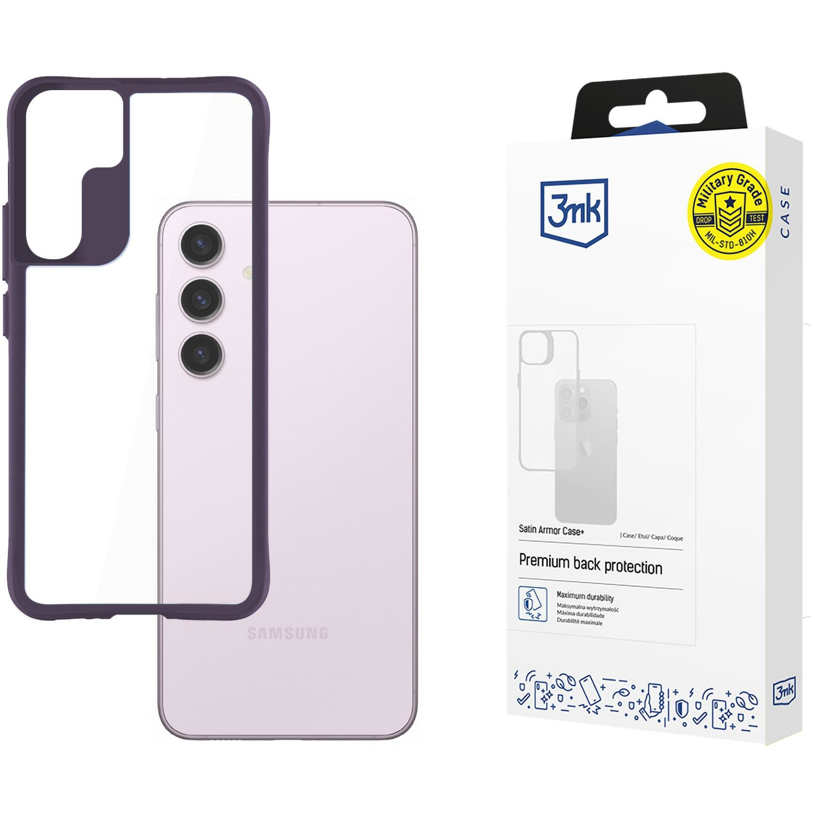 3MK Satin Armor Case+ Samsung Galaxy S24 lila tok (5903108592864)
