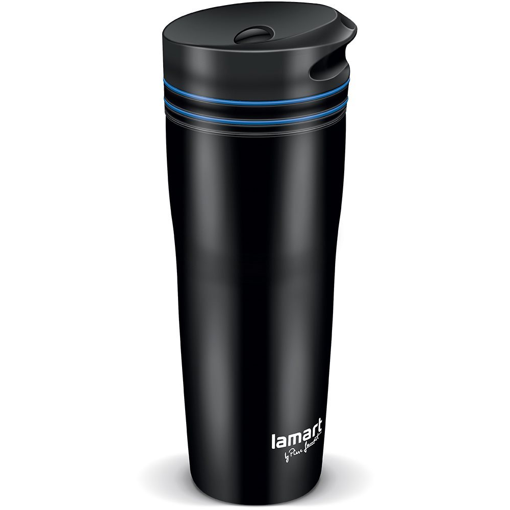 Lamart MANQ Thermo bögre 360 ml fekete/kék LT4050 (LT4050)