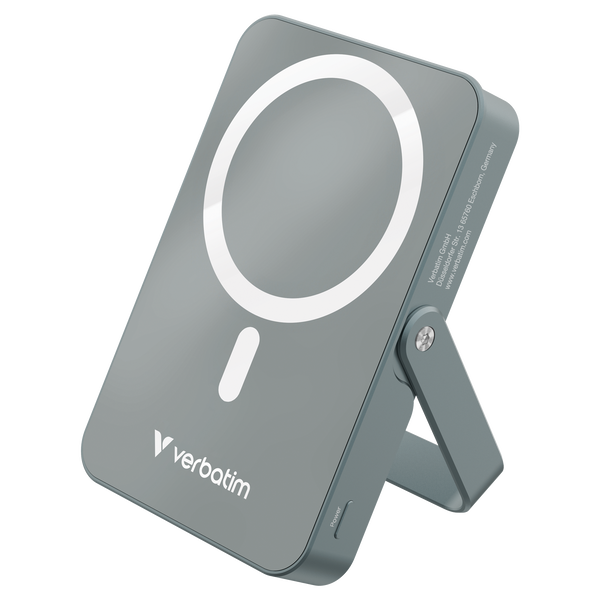 Verbatim Charge 'n' Go Magnetic Wireless Polímero de litio 10000 mAh Cargador inalámbrico Gris