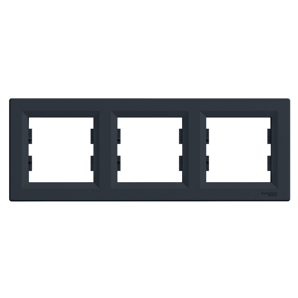 Schneider ASFORA Hármas keret vízszintes antracit (EPH5800371) (EPH5800371)
