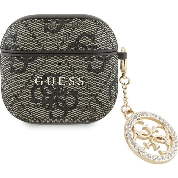 CG MOBILE GUESS SCRIPT CHARMS szilikon tok (textil minta, telefondísz) BARNA Apple AirPods 4 (GUA4P4E4CDW)