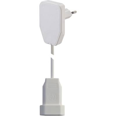 Lapos dugós hálózati hosszabbítókábel, 0,8 m, fehér, H03VVH2-F 2X 0,75 mm2, NVB 104573 (104573)