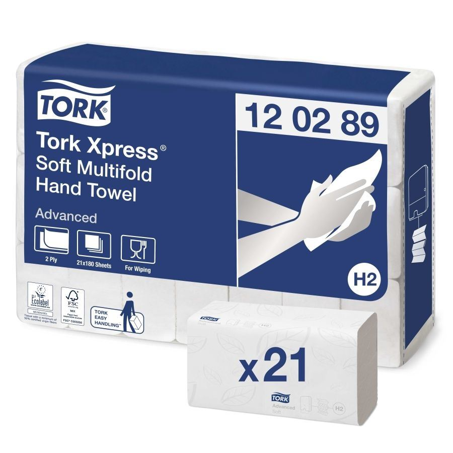 Tork Xpress Advanced Soft Multifold H2 kéztörlő fehér 21db (KTZTXMA1802R-TT) (KTZTXMA1802RTT)