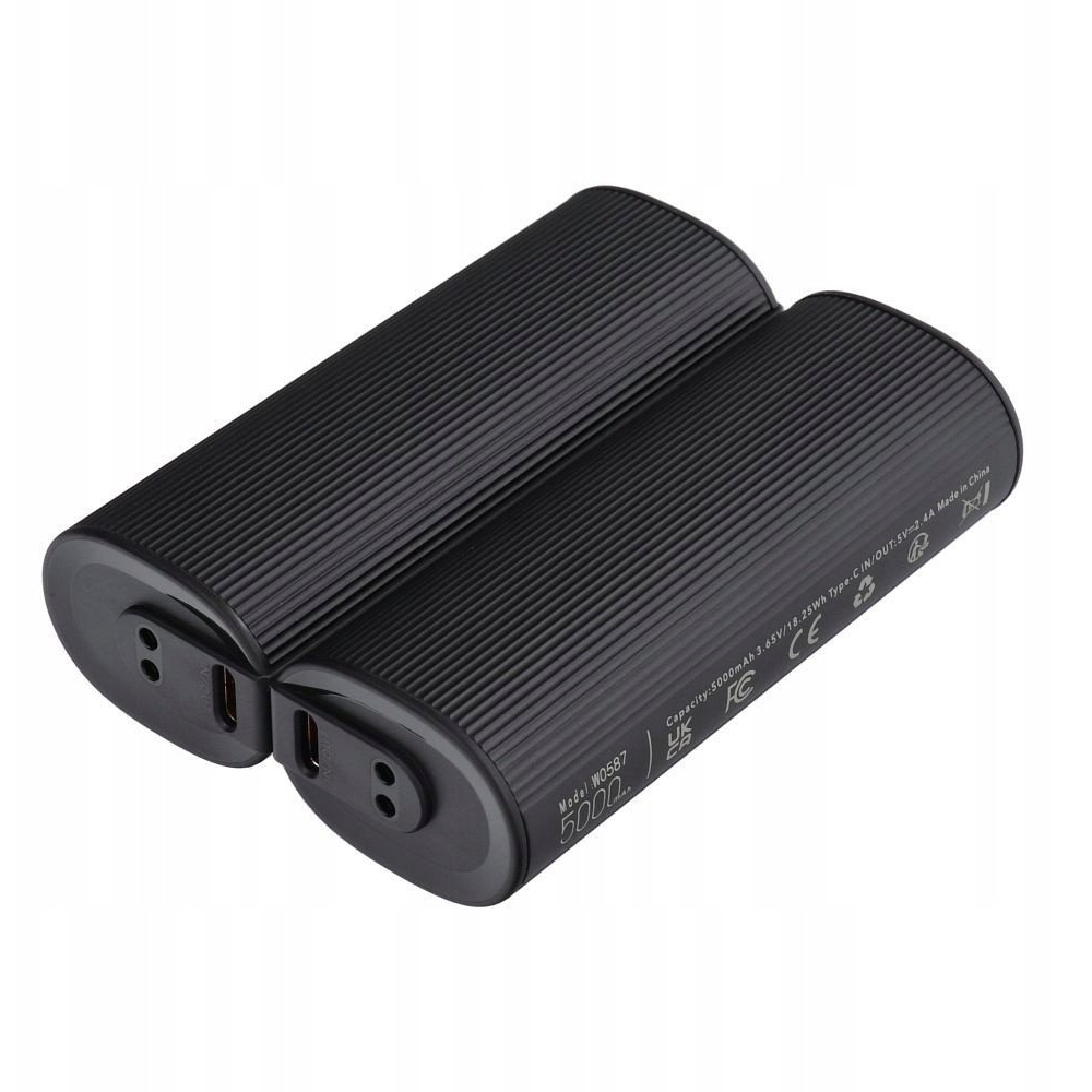 Veger Power Bank 2x5000 mAh fűtéssel 2,4A fekete-ezüst