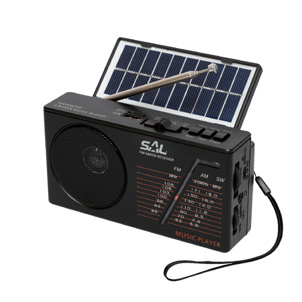 Radio hibrid solar SAL RPH 1, acumulator 18650, panou solar, SD, USB, BT, 3 benzi