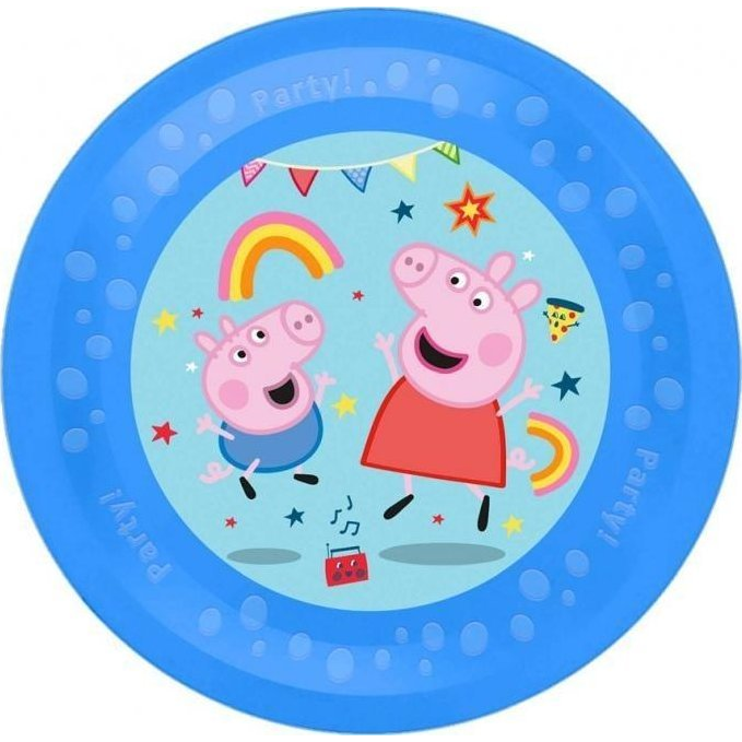 Micro Prémium Műanyag Lapos Tányér - 21 cm, Peppa Malac: Messy Play (5201184956892)