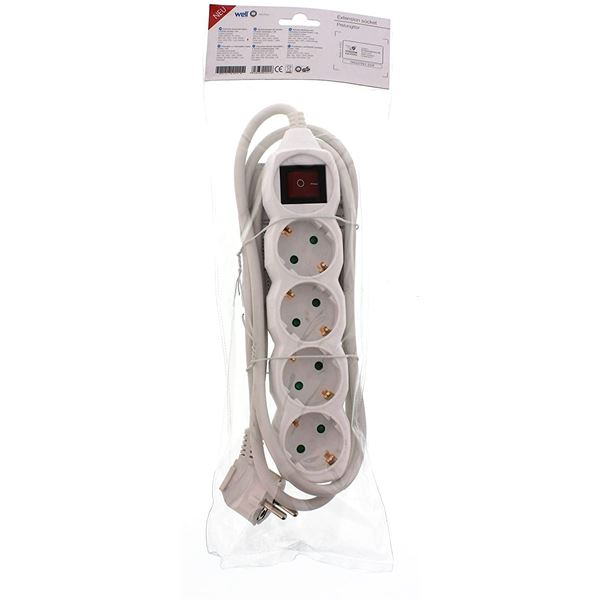 Well hálózati elosztó 4-es 1.5m fehér (EXTS-4S1.5M-SW/02-WL) (EXTS-4S1.5M-SW/02-WL)