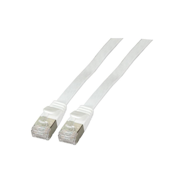 EFB RJ45 Flachpatchkabel U/FTP, Cat.6A, PVC, 2m, weiß