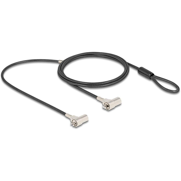 Navilock Kettős laptop biztonsági kábel kulcsos zárral Kensington csatlakozóhoz 3 x 7 mm és Noble Wedge csatlakozóval 3,2 x 4,5 mm