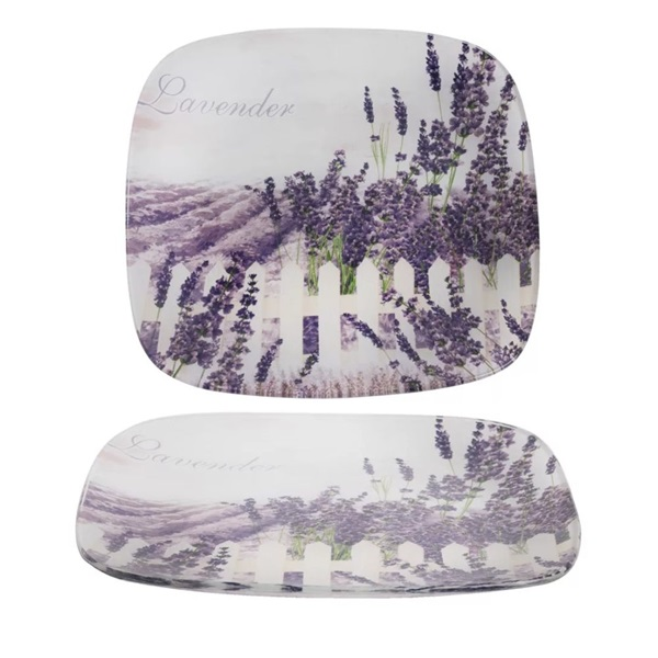 IRIS üveg tál levendula minta 20cm (102019)