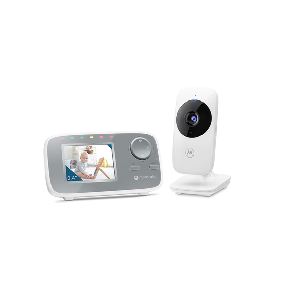 Motorola VM482 monitor video per bambino 300 m FHSS Argento, Bianco