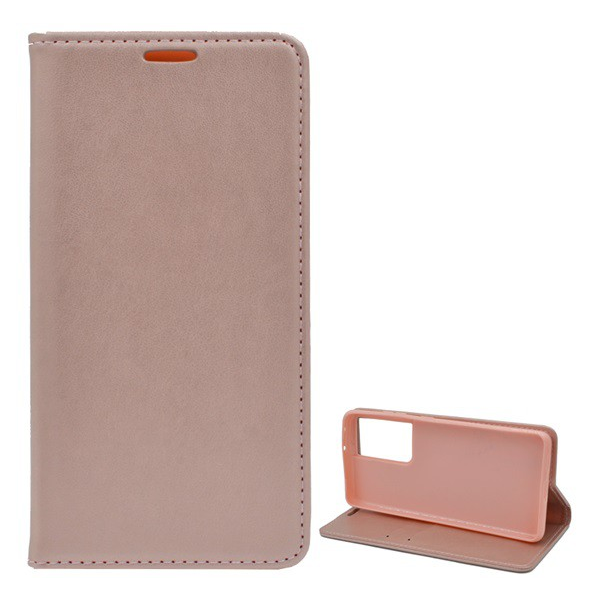 Samsung Galaxy S21 Ultra (Sm-G998) 5G Калъф Стоящ, кожен ефект (обръщане, странично отваряне, функция за настолен държач) розово злато