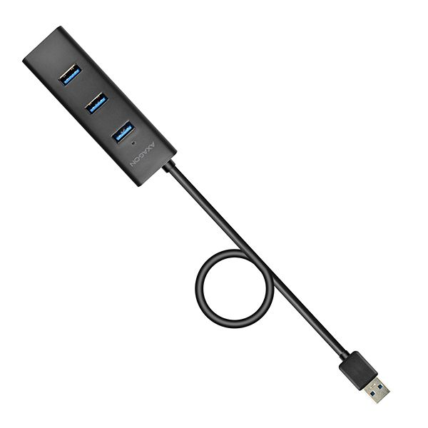 Хъб USB Axagon HUE-S2BP 4x USB 3.0, Кабел 1.2 м, Micro USB зареждане
