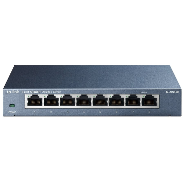 TP-Link TL-SG108 switch di rete Non gestito L2 Gigabit Ethernet (10/100/1000) Nero