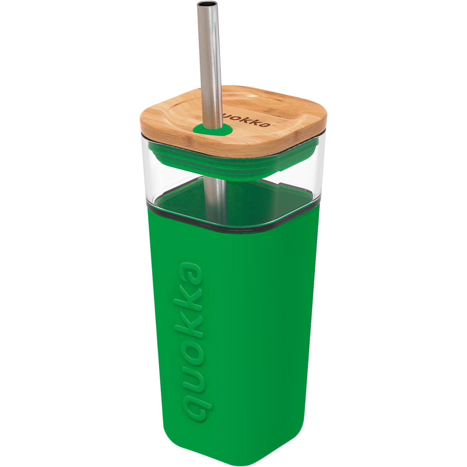 Quokka Liquid Cube Utazóbögre szívószállal, green (8412497400614)